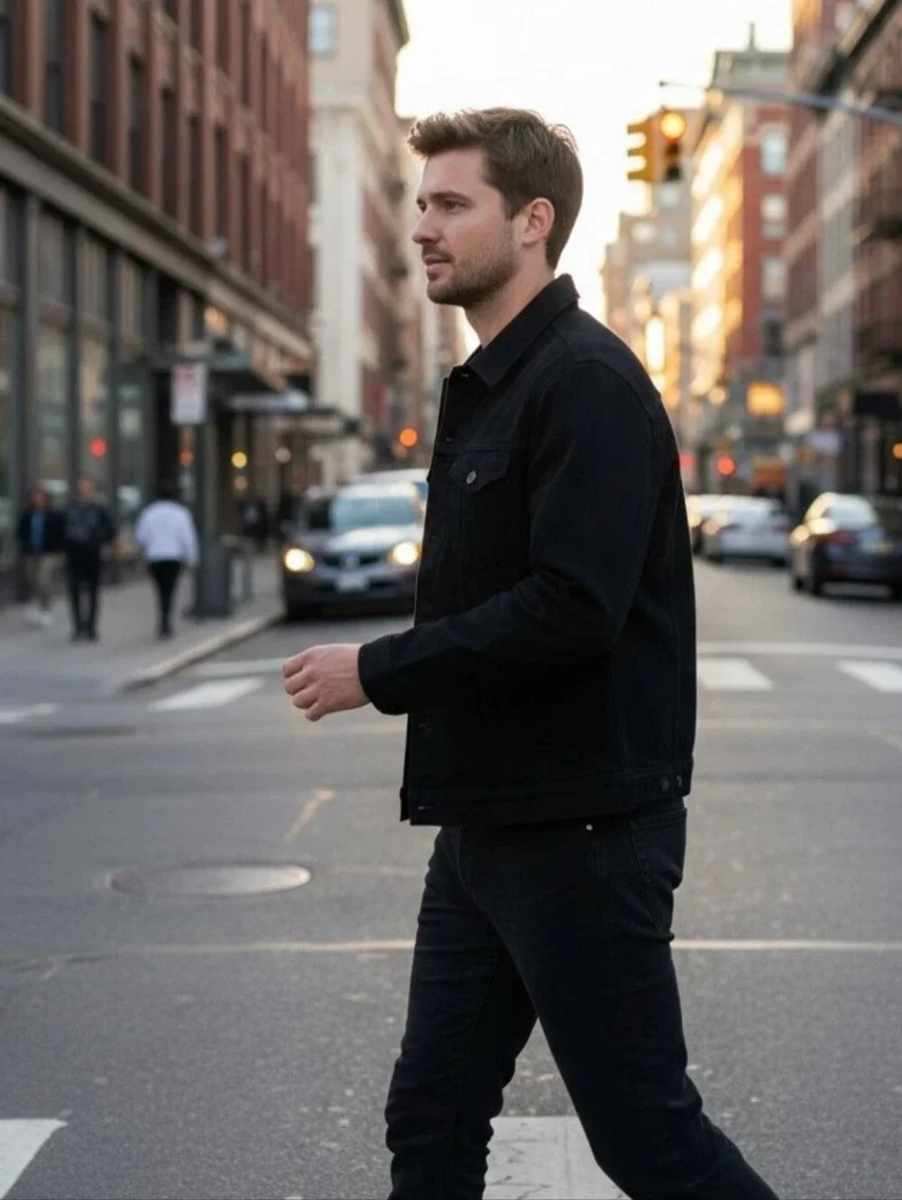 Levi's Premium Trucker Jacket Size Small, Dark Black.